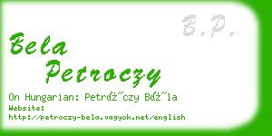 bela petroczy business card